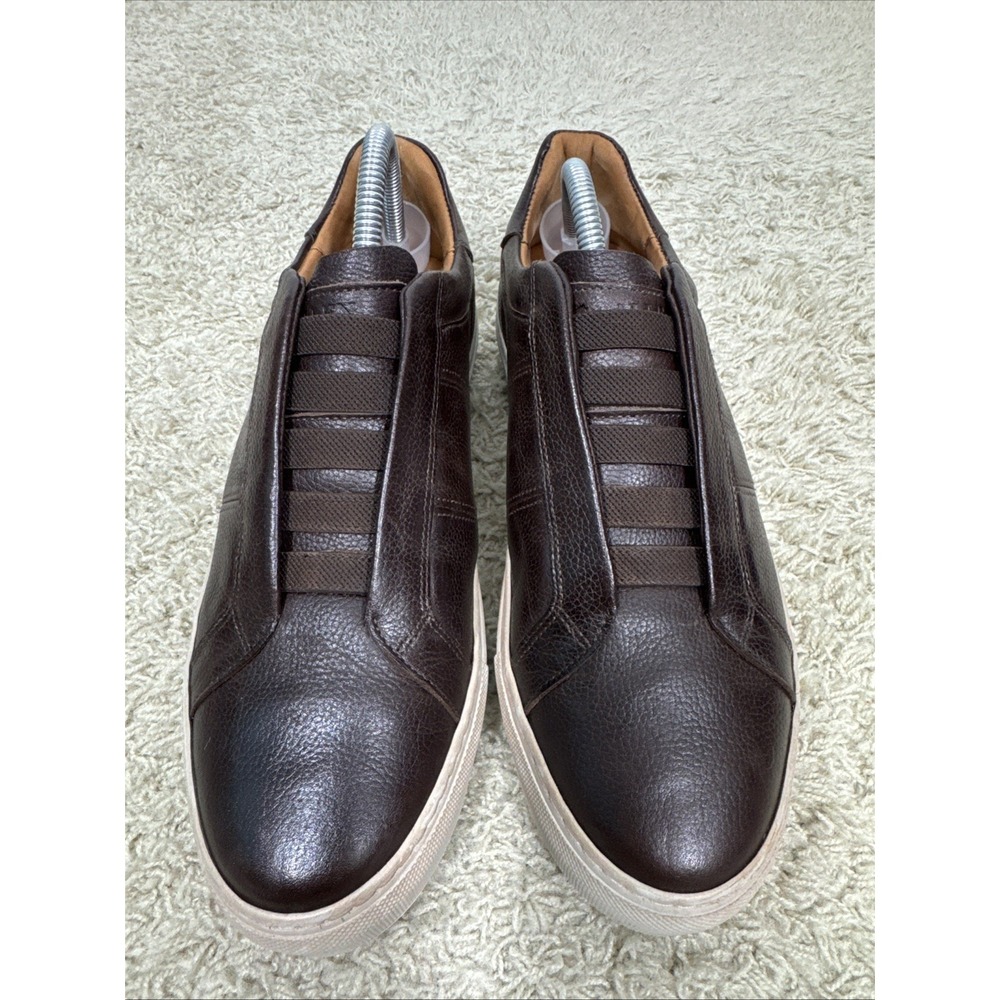 Allen Edmonds Colton Men's Slip-On Stretch Lace‎ Sneakers Brown Leather Size 8D